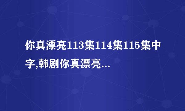 你真漂亮113集114集115集中字,韩剧你真漂亮中文版全集,你真漂亮剧情介绍