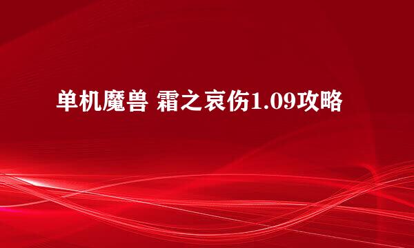 单机魔兽 霜之哀伤1.09攻略