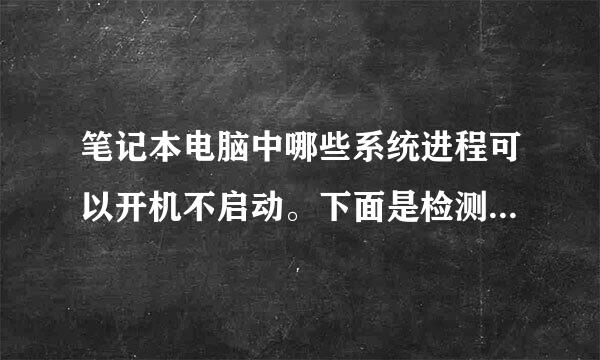 笔记本电脑中哪些系统进程可以开机不启动。下面是检测出来的，帮忙看一看，哪些可以关闭。