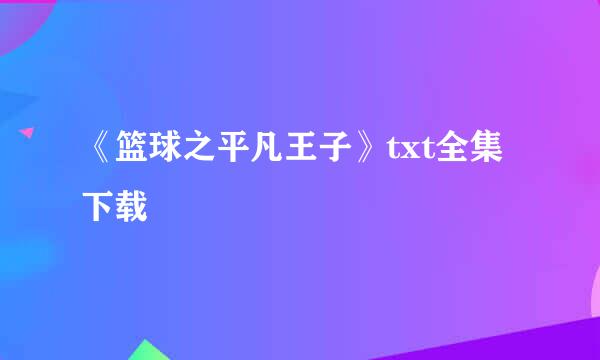 《篮球之平凡王子》txt全集下载