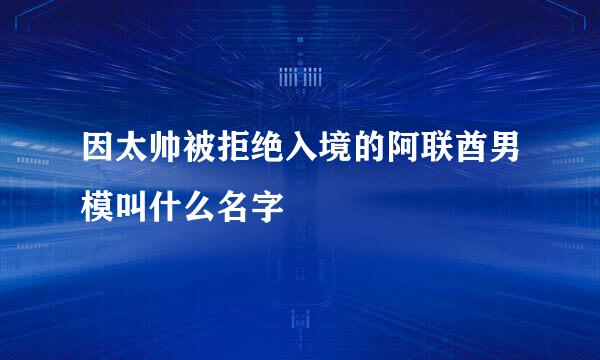 因太帅被拒绝入境的阿联酋男模叫什么名字