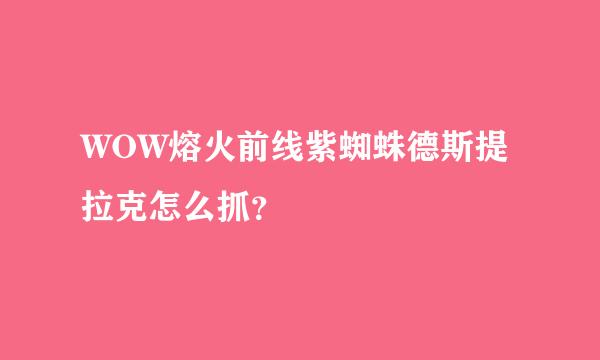 WOW熔火前线紫蜘蛛德斯提拉克怎么抓？