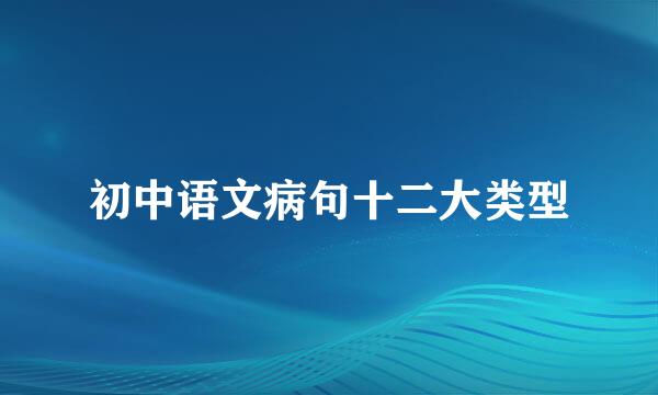 初中语文病句十二大类型