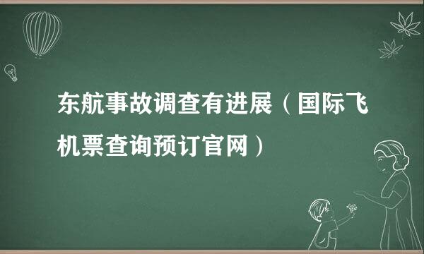 东航事故调查有进展（国际飞机票查询预订官网）