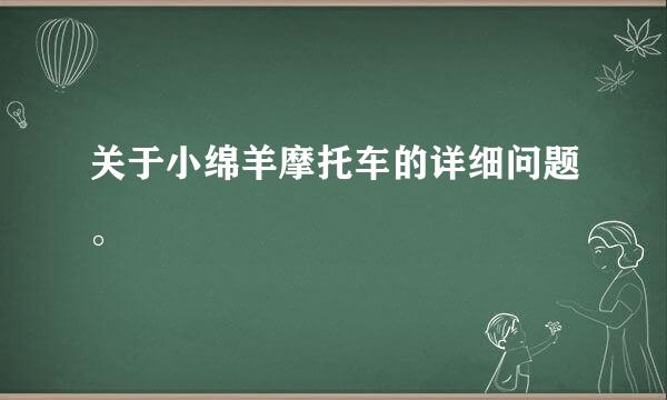 关于小绵羊摩托车的详细问题。