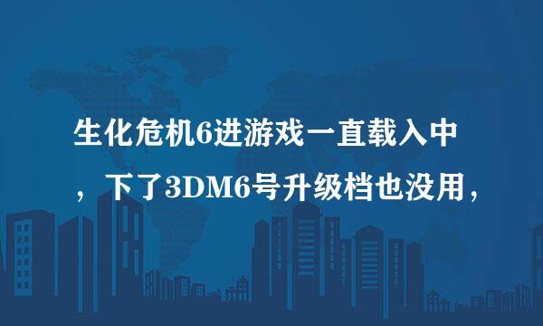 生化危机6进游戏一直载入中，下了3DM6号升级档也没用，