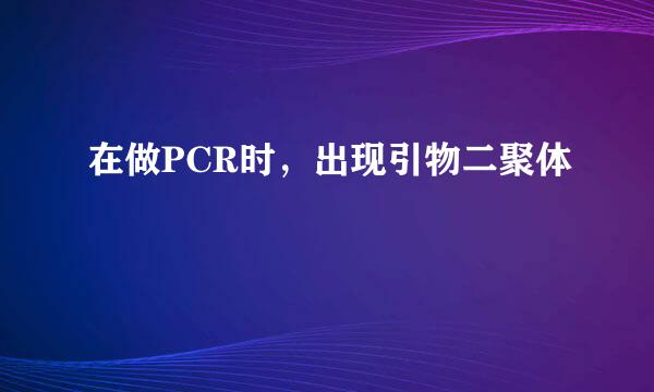 在做PCR时，出现引物二聚体