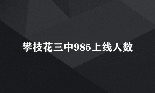 攀枝花三中985上线人数