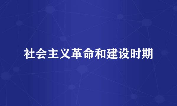 社会主义革命和建设时期