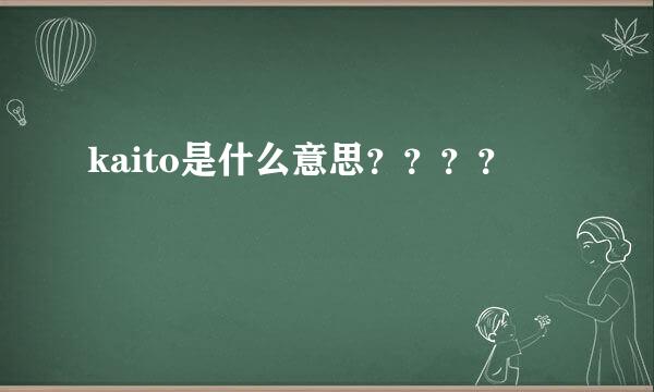 kaito是什么意思？？？？