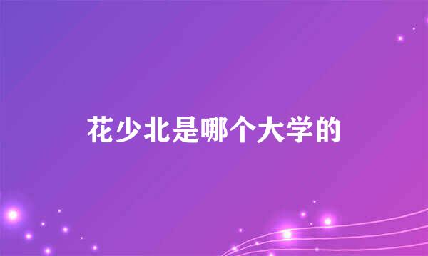 花少北是哪个大学的