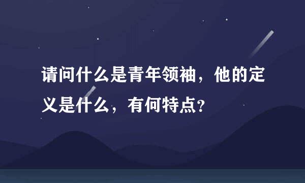 请问什么是青年领袖，他的定义是什么，有何特点？