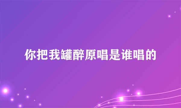 你把我罐醉原唱是谁唱的