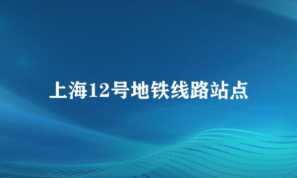 上海12号地铁线路站点