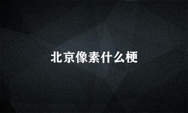 北京像素什么梗