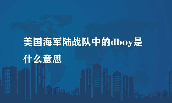 美国海军陆战队中的dboy是什么意思