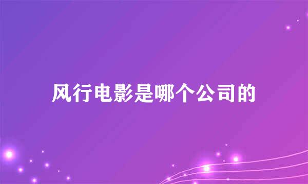 风行电影是哪个公司的