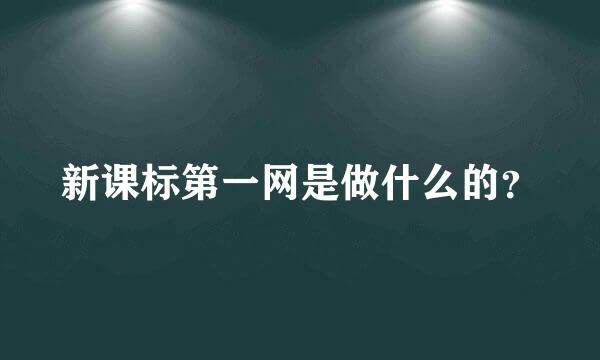 新课标第一网是做什么的？