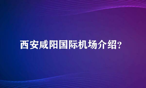 西安咸阳国际机场介绍？