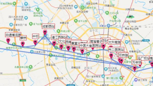 成都4号线地铁站点线路图