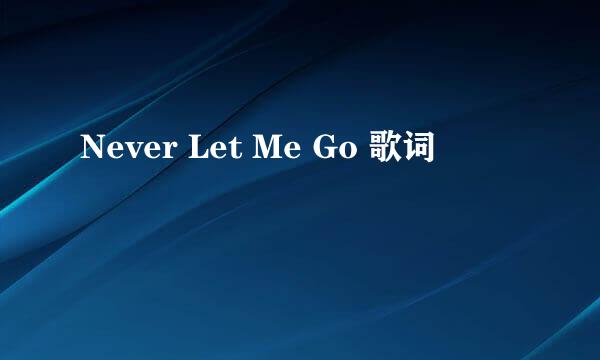 Never Let Me Go 歌词