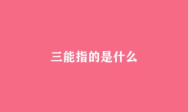 三能指的是什么