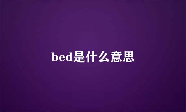 bed是什么意思