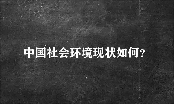 中国社会环境现状如何？