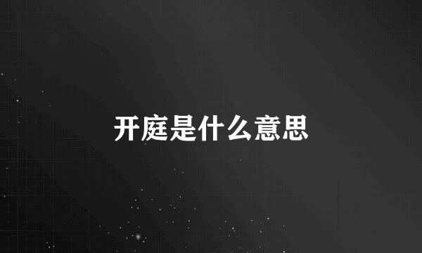 开庭是什么意思