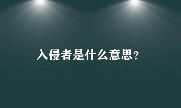 入侵者是什么意思？