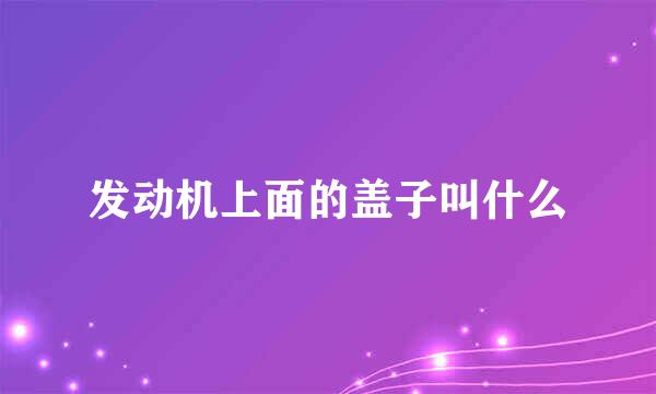 发动机上面的盖子叫什么