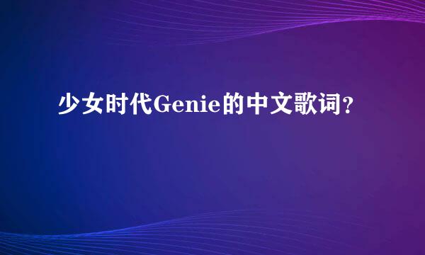 少女时代Genie的中文歌词？