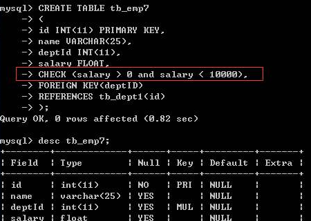 怎么用sql命令语句写check约束