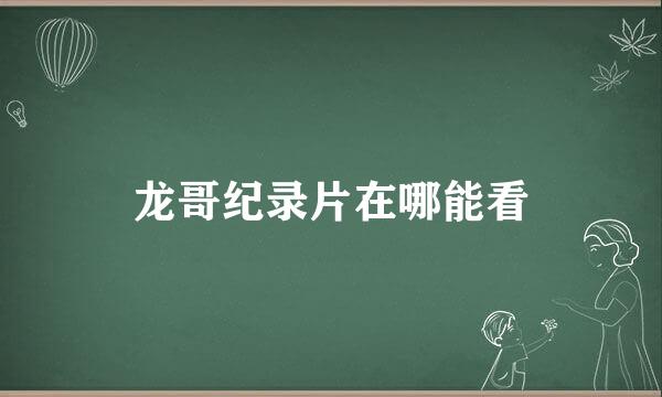 龙哥纪录片在哪能看