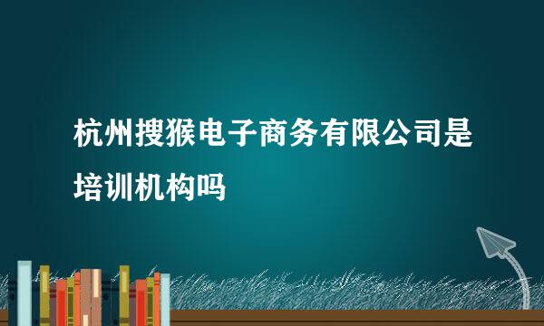 杭州搜猴电子商务有限公司是培训机构吗