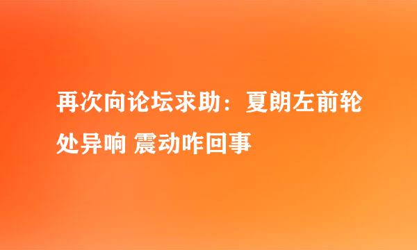 再次向论坛求助：夏朗左前轮处异响 震动咋回事