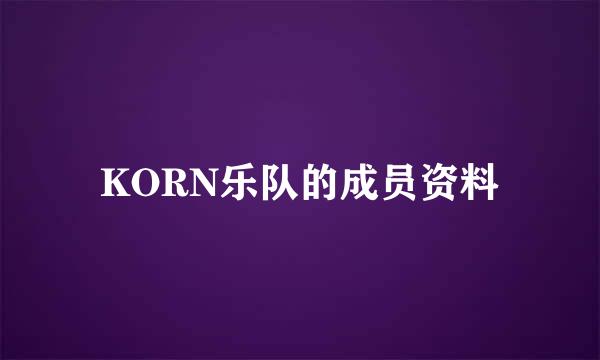 KORN乐队的成员资料