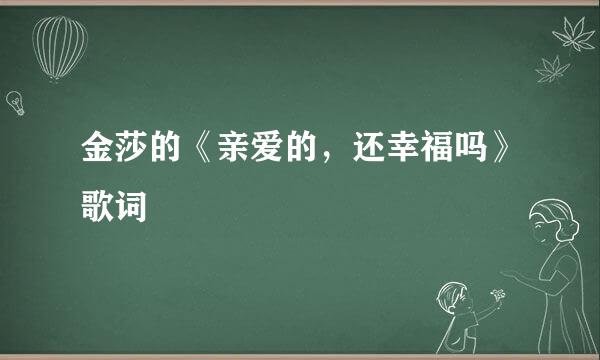 金莎的《亲爱的，还幸福吗》歌词