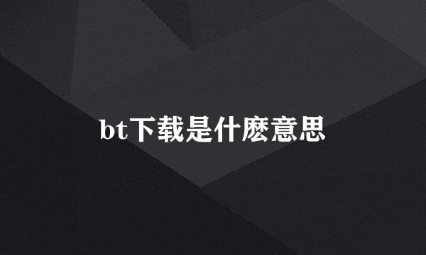 bt下载是什麽意思