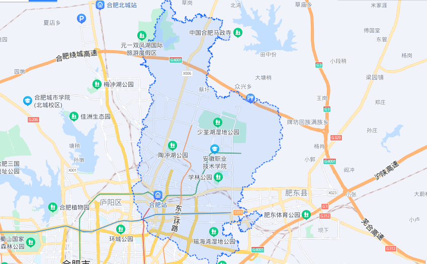 合肥瑶海区范围地图