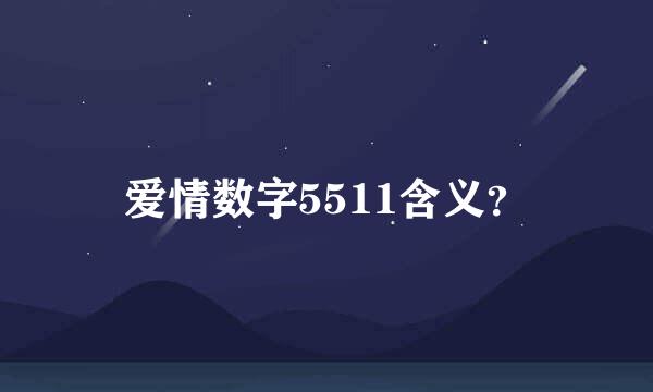 爱情数字5511含义？