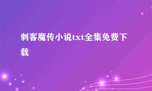 刺客魔传小说txt全集免费下载