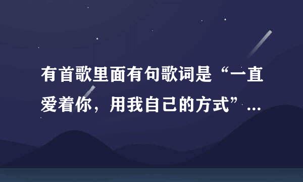 有首歌里面有句歌词是“一直爱着你，用我自己的方式”是哪个人唱的哪首歌？