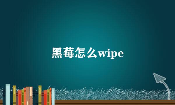 黑莓怎么wipe