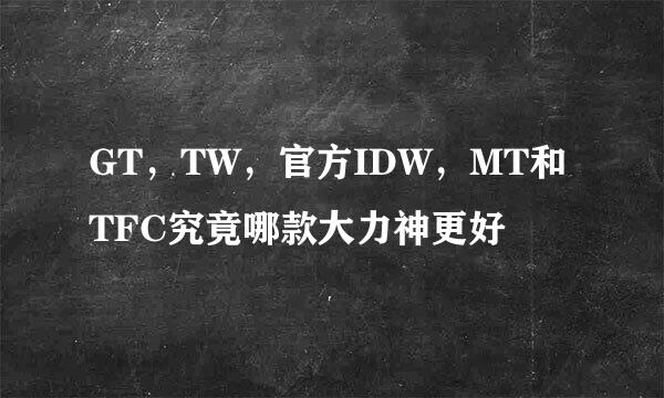 GT，TW，官方IDW，MT和TFC究竟哪款大力神更好