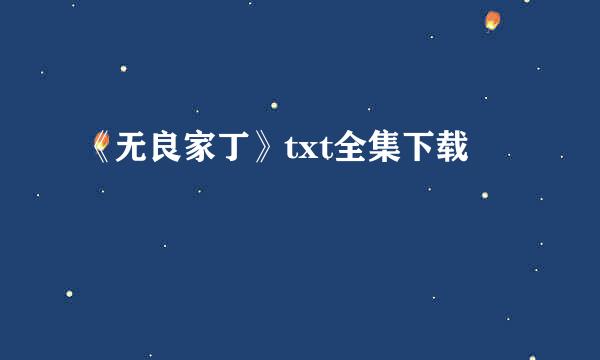 《无良家丁》txt全集下载