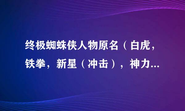 终极蜘蛛侠人物原名（白虎，铁拳，新星（冲击），神力侠（力神））