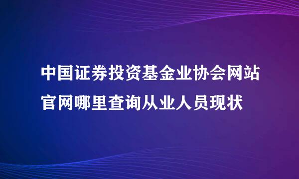 中国证券投资基金业协会网站官网哪里查询从业人员现状