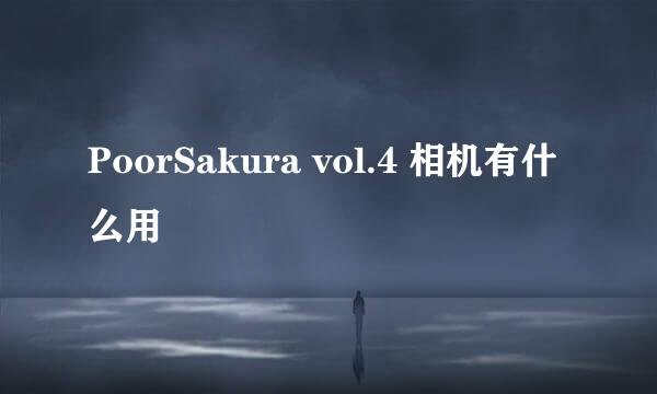 PoorSakura vol.4 相机有什么用