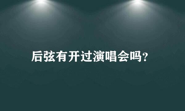 后弦有开过演唱会吗？